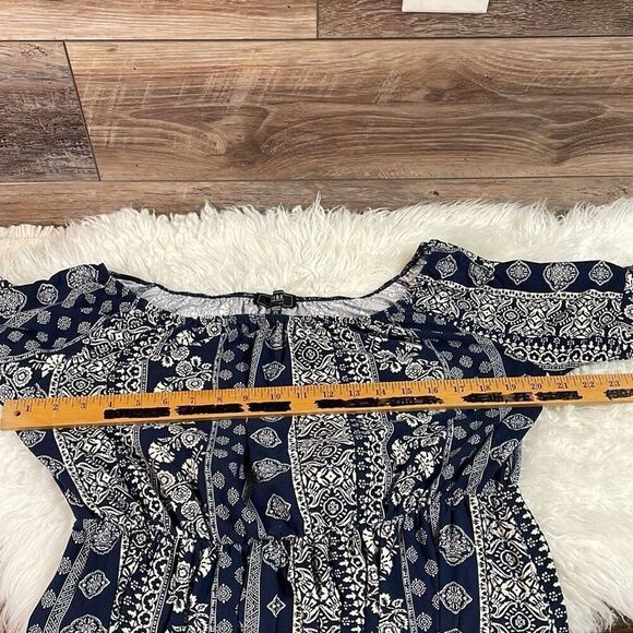 Vibe Sportswear Womens Floral Border Print Short Sleeve Maxi Dress Size 2X - Picture 11 of 12